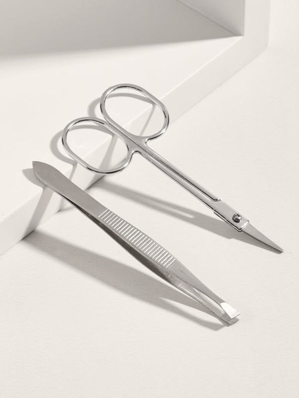 1pc Eyebrow Scissor & 1pc Eyebrow Tweezer