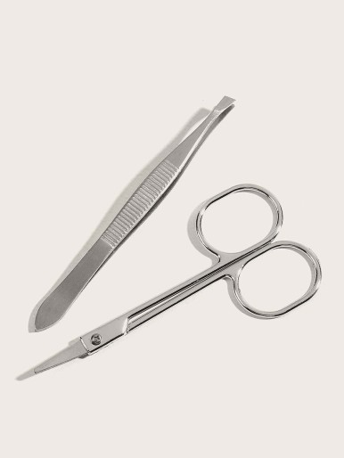 1pc Eyebrow Scissor & 1pc Eyebrow Tweezer