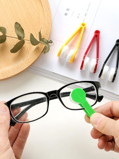 1pc Portable Random Color Mini Sun Glasses Cleaner Brush, Eyeglass Spectacles Cleaner, Eyeglass Brush Cleaning Tool