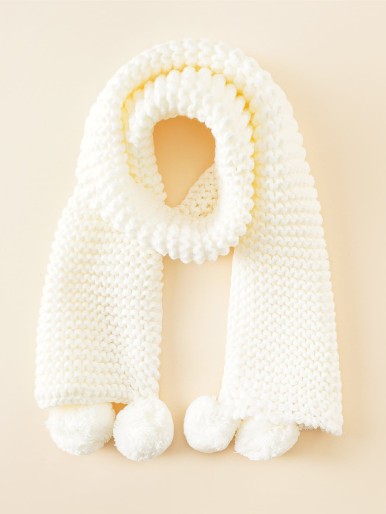 Kids Pom Pom Decor Scarf