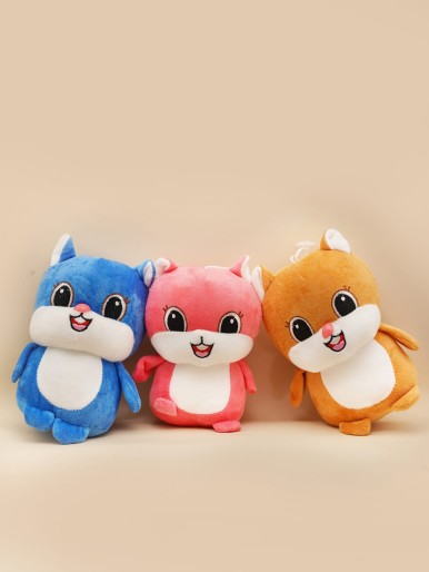 1pc Squirrel Shaped Random Color Pet Plush Toy