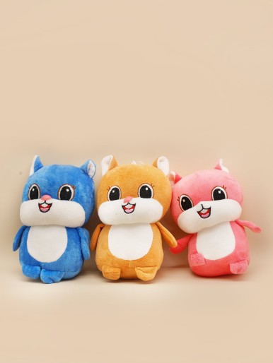 1pc Squirrel Shaped Random Color Pet Plush Toy