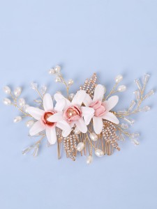 5pcs Flower & Faux Pearl Decor Bridal Headwear Set