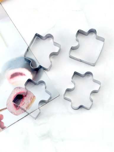 4pcs Stainless Steel Puzzle Biscuit Mold