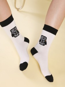 Men Letter Graphic Crew Socks