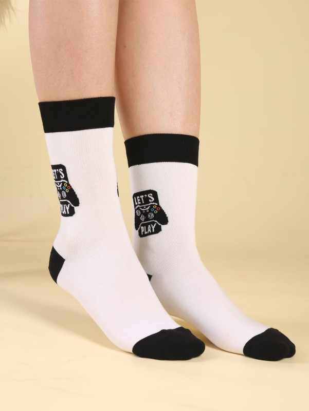 Men Letter Graphic Crew Socks