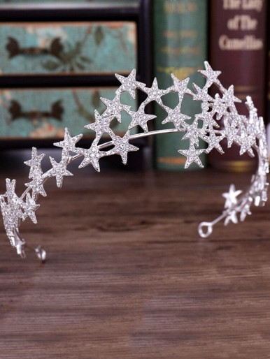 Rhinestone Decor Star Decor Metal Headband