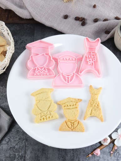 3pcs Graduation Design Biscuit Mold