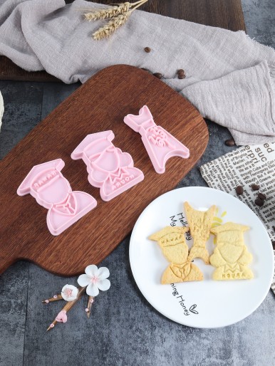 3pcs Graduation Design Biscuit Mold