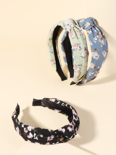 3pcs Ditsy Floral Print Headband