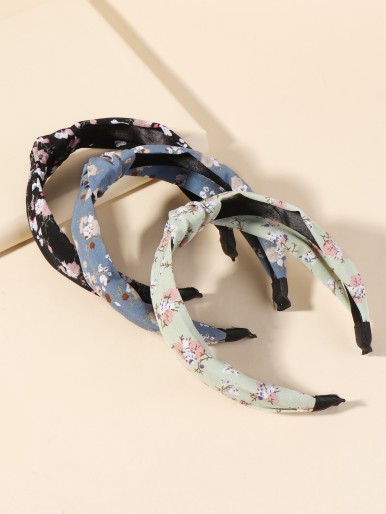 3pcs Ditsy Floral Print Headband