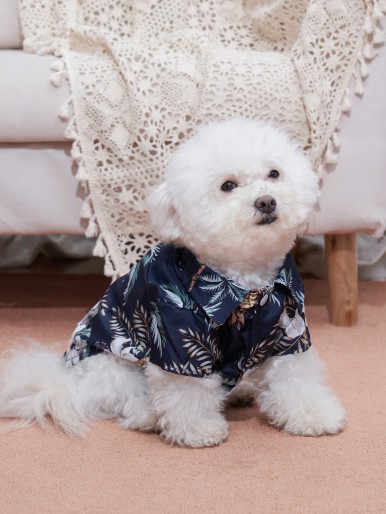 Leaf Print Pet Shirt