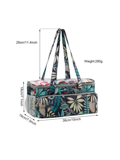 1pc Leaf Print Multifunction Storage Bag