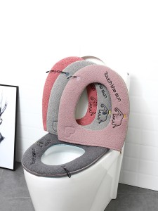 1pc Cute Embroidered Warmer Toilet Seat