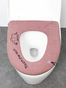 1pc Cute Embroidered Warmer Toilet Seat