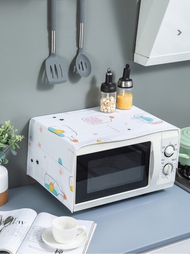 1pc Bottle Print Microwave Oven Cover