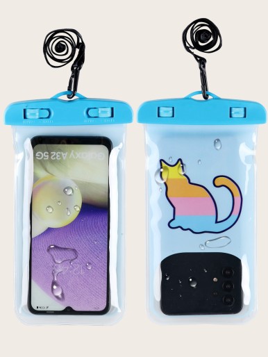 حقيبة الهاتف المقاومة للماء على شكل قطة كرتونية