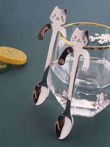 2pcs Cat Coffee Spoon