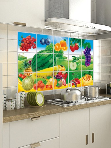 Fruit Print Oil-proof Wall Sticker