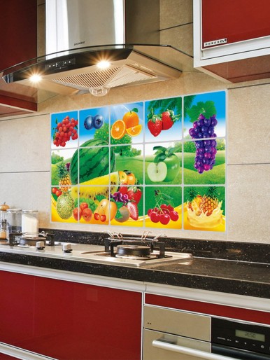 Fruit Print Oil-proof Wall Sticker