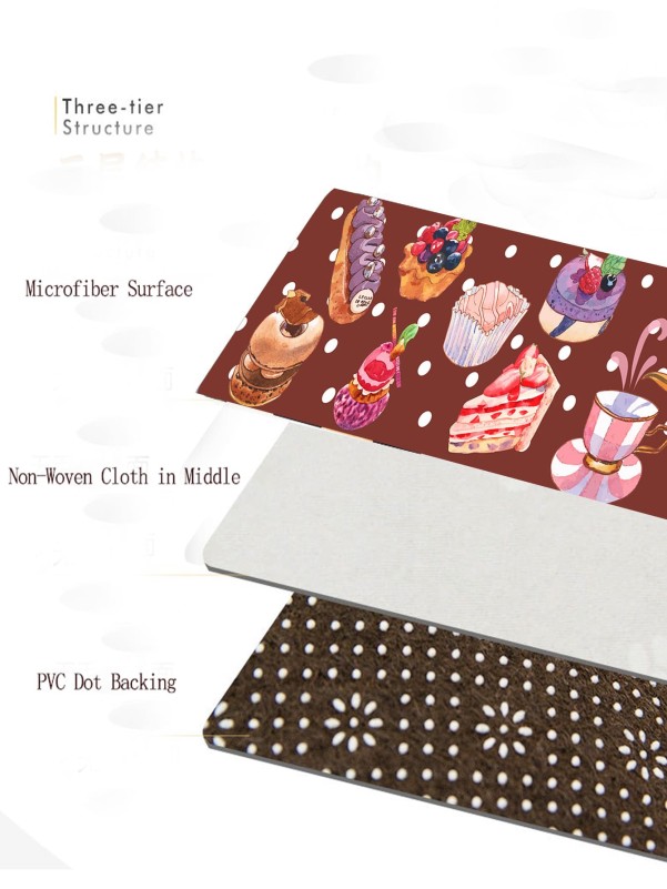 1pc Dessert Print Kitchen Carpet