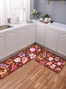 1pc Dessert Print Kitchen Carpet