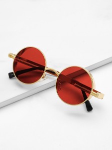 Metal Frame Round Lens Sunglasses