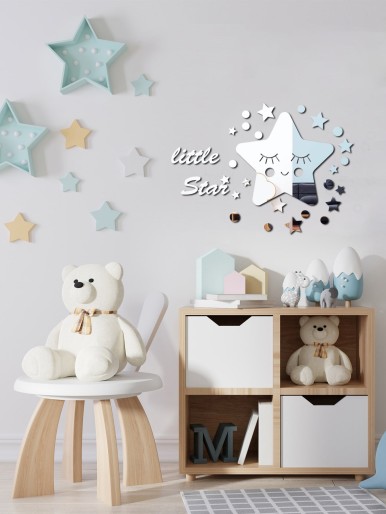 Kids Star Design Mirror Surface Wall Sticker