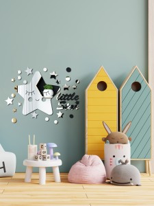 ملصق حائط على شكل مرآة بتصميم نجمة للأطفال