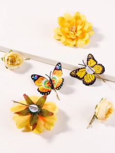 6pcs Flower Decor Hair Clip