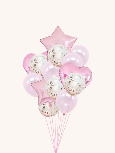 14pcs Star & Heart & Confetti Balloon Set