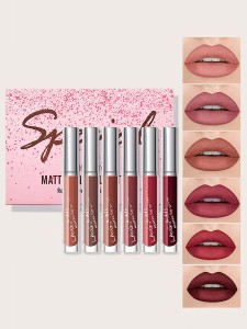 6pcs Smudge Proof Matte Lip Gloss Cold Beauty