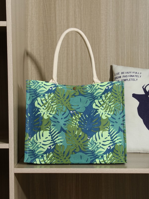 Leaf Print Portable Shopping Bag