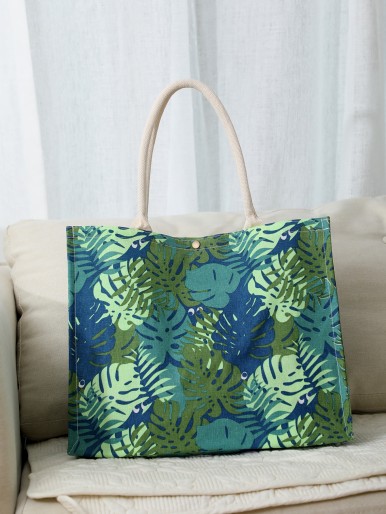 Leaf Print Portable Shopping Bag