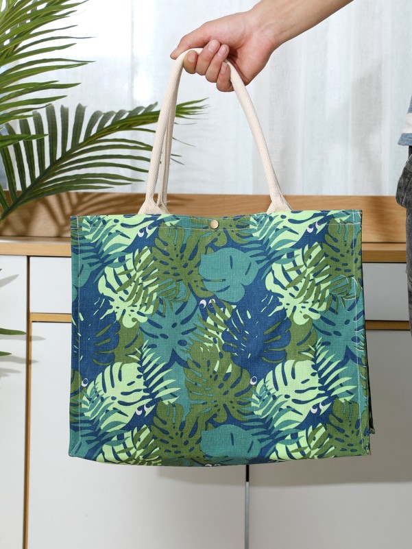 Leaf Print Portable Shopping Bag