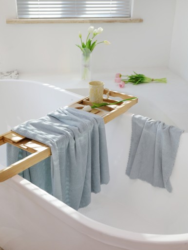 2pcs Solid Color Towel & Bath Towel Set