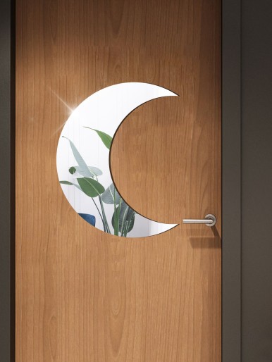 Moon Shaped Mirror Surface Wall Sticker