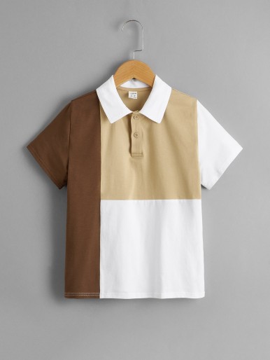 Boys Color-block Polo Shirt