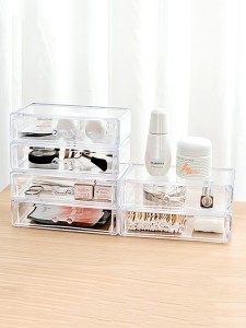 1pc Clear Drawer Type Cosmetic Storage Box