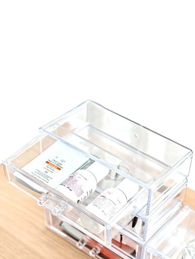 1pc Clear Drawer Type Cosmetic Storage Box