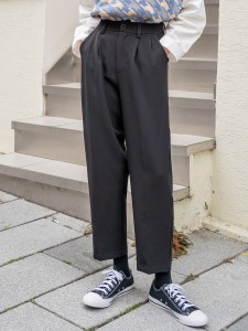 Slant Pocket Solid Tailored Pants