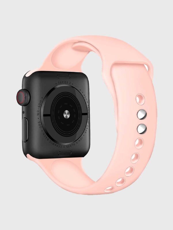 1pc Solid Silicone Watchband Compatible With Apple Watch