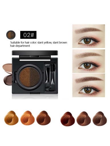 Two-color Cushion Eyebrow Cream With Brush 02
