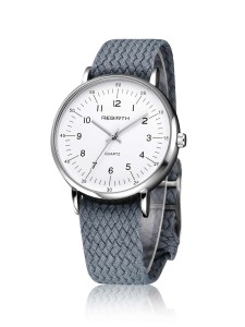 Men Canvas Strap Round Pointer Watch