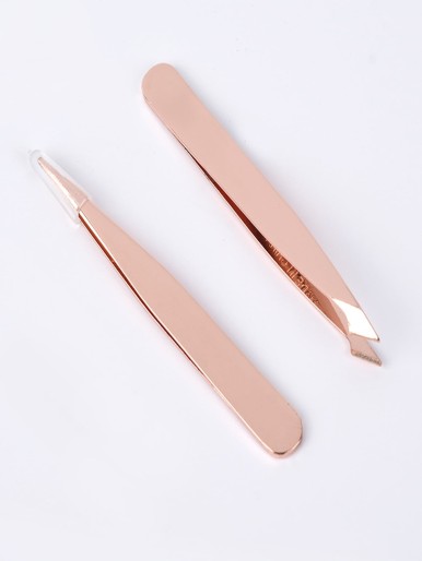 2pcs Stainless Steel Eyebrow Tweezers