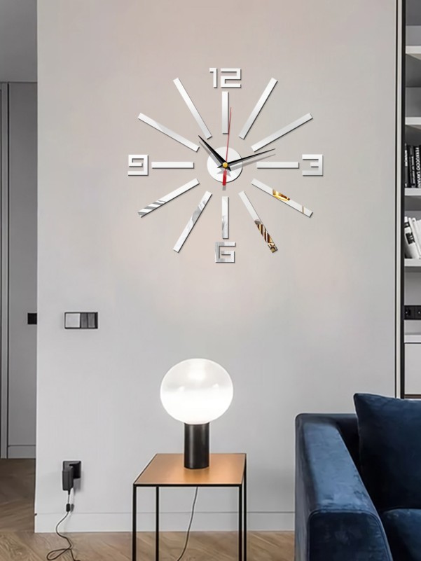 Number Design Mirror Surface Wall Clock