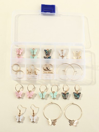 20pcs DIY Butterfly Ear Charm & 22pcs Ear Hook