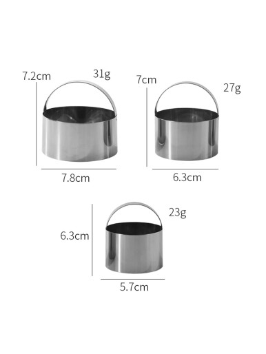 3pcs Stainless Steel Biscuit Cutter