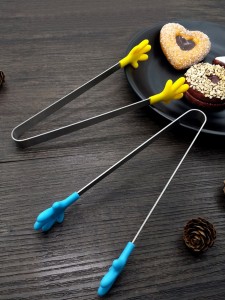 1pc Hand Design Random Color Food Tongs