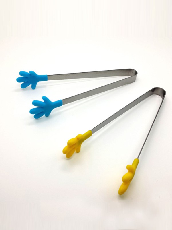 1pc Hand Design Random Color Food Tongs